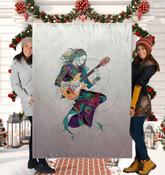 Colorful wildflowers design Sherpa throw